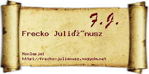 Frecko Juliánusz névjegykártya